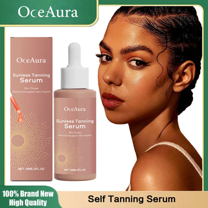 Self Tanning Drops Moisturizing Facial Tan Serum Relieve Dry Rough Prevent Sunburn Shine Brown Body Bronzer Tanning Accelerator